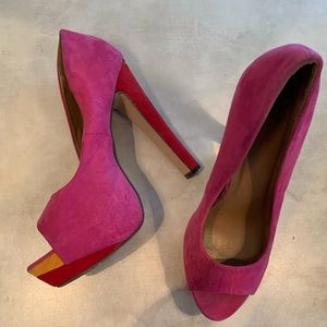 Pink Open-toed High Heels 👠